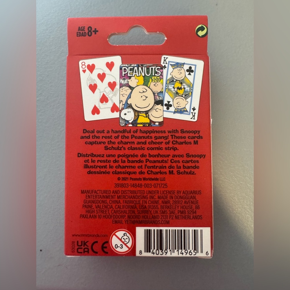 Peanuts Charlie Brown Character Playing Cards - Red and Blue - Picture 2 of 2